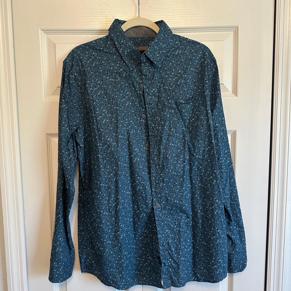 Men's Blue Patterned Shirt